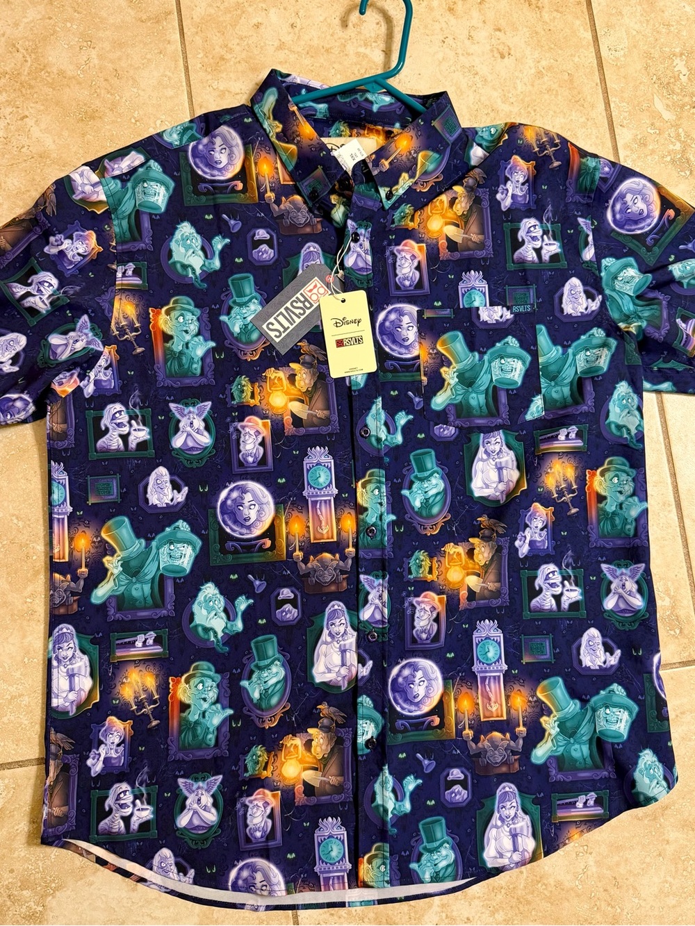 RSVLTS Men's Button-Up Shirt Disney’s Haunted Mansion XXL NWT